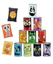 JOYIN 13 Pcs Halloween Carnival Bean Bag Toss Game with Tin Cans and Beanbags
