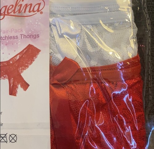 Angelina Lace Crotchless Thongs Size Small - Picture 5 of 7