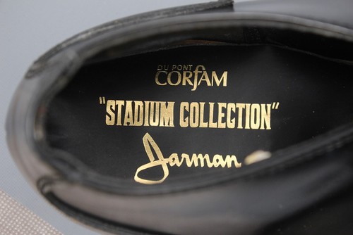 Men's VTG 70s Black Disco Shoes W Large Buckles Loafers Sz 8.5 D 70s Jarman - Picture 9 of 12