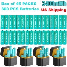 360 PCS PUJIMAX 3400mWh Rechargeable AA Lithium-ion Batteries 1.5V + Chargers