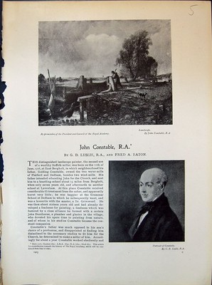 Altes Constable Haus Landschaft Kanal Boote Dedham Schleuse 1903 Kunst Journa 20.