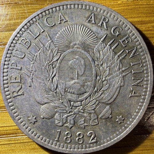 1882 Argentina 50 Centavos Silver Coin