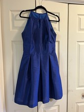Alfred Sung Women's Midnight Blue Strappy Short Dress W/ Pockets, Size 8