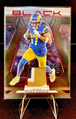 PUKA NACUA 2025 Panini Black Starlight Materials Patch Red  7/25 RAMS