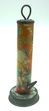 Vintage 1950's Japan Tin Small Water Pump - Pig and Monkey-Red-C