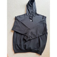 Adidas Men's Black Trefoil Pullover Hoodie Size S Oversized