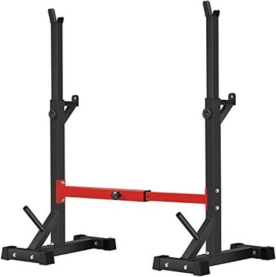 BANGTONG&LI SQUAT RACK STAND ADJUSTABLE WEIGHT RACK 550LBS - RED