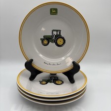 John Deere 9" Salad Plates "Nothing Runs Like a Deere!" Set Of 4 Gibson Designs