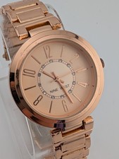 Nine West Watch Women 36mm Case Rose Gold 6.5" Band NW/2192- New Battery