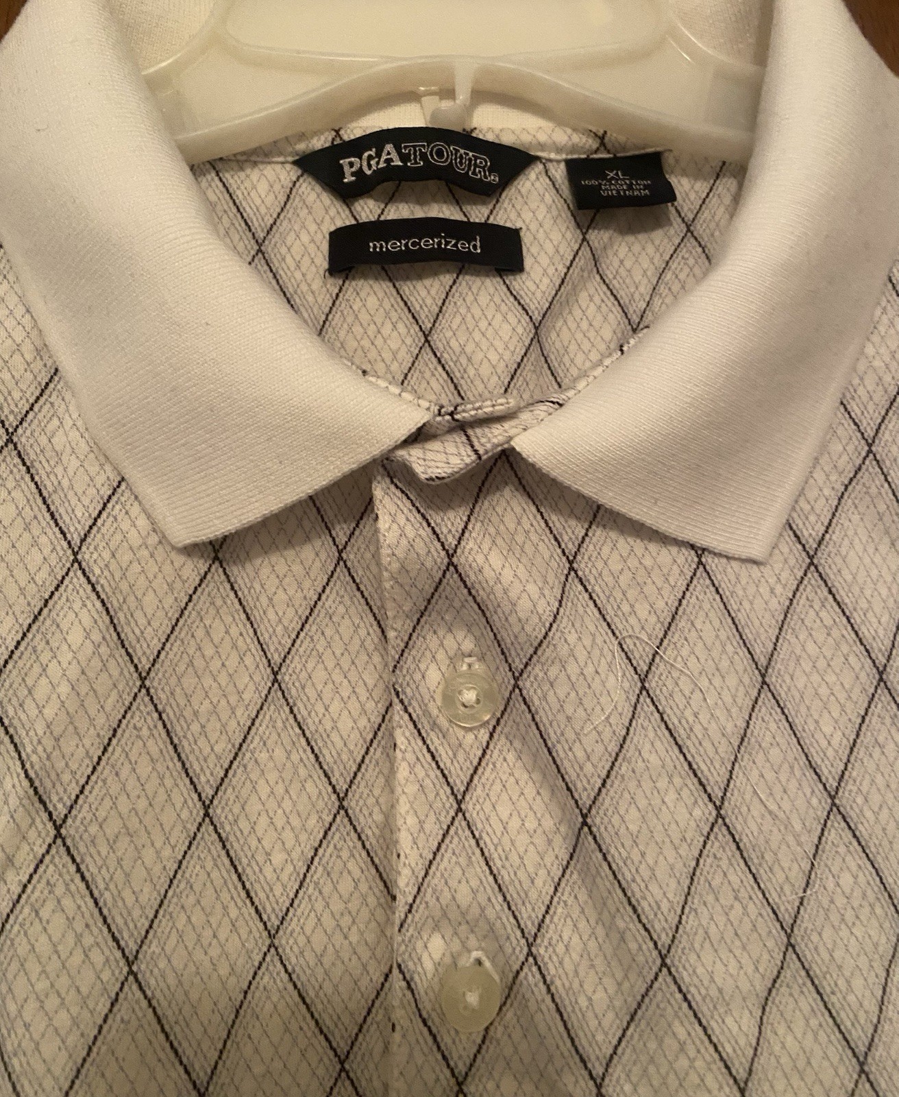 Vintage PGA Tour Polo Golf Shirt Beige Mercerized 100% Cotton Mens XL Taupe