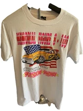 Vintage 80’s Fig 8 Racing T Shirt Adult L Single Stitch Screen Stars Best Brand