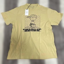 COACH x PEANUTS Charlie Brown T-Shirt Cream Yellow Color Snoopy Embroidery
