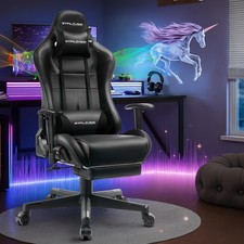 Ergonomic Gaming Chair with Speakers Footrest Reclining Computer Chair