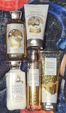 Bath  Body Works Snowy Peach Berry  Fragrance Set.