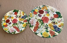 Vtg 1970 Springbok Puzzle, Garden Flowers, 500pc Maynard Reece Round Jigsaw