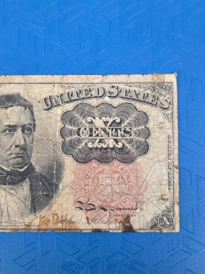 1874 10-Cent Fractional US Currency Columbian Bank Note - Meredith Portrait - Image 4 of 4