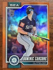 2026 Topps Series 1 Dominic Canzone /25 Orange Foil Seattle Mariners