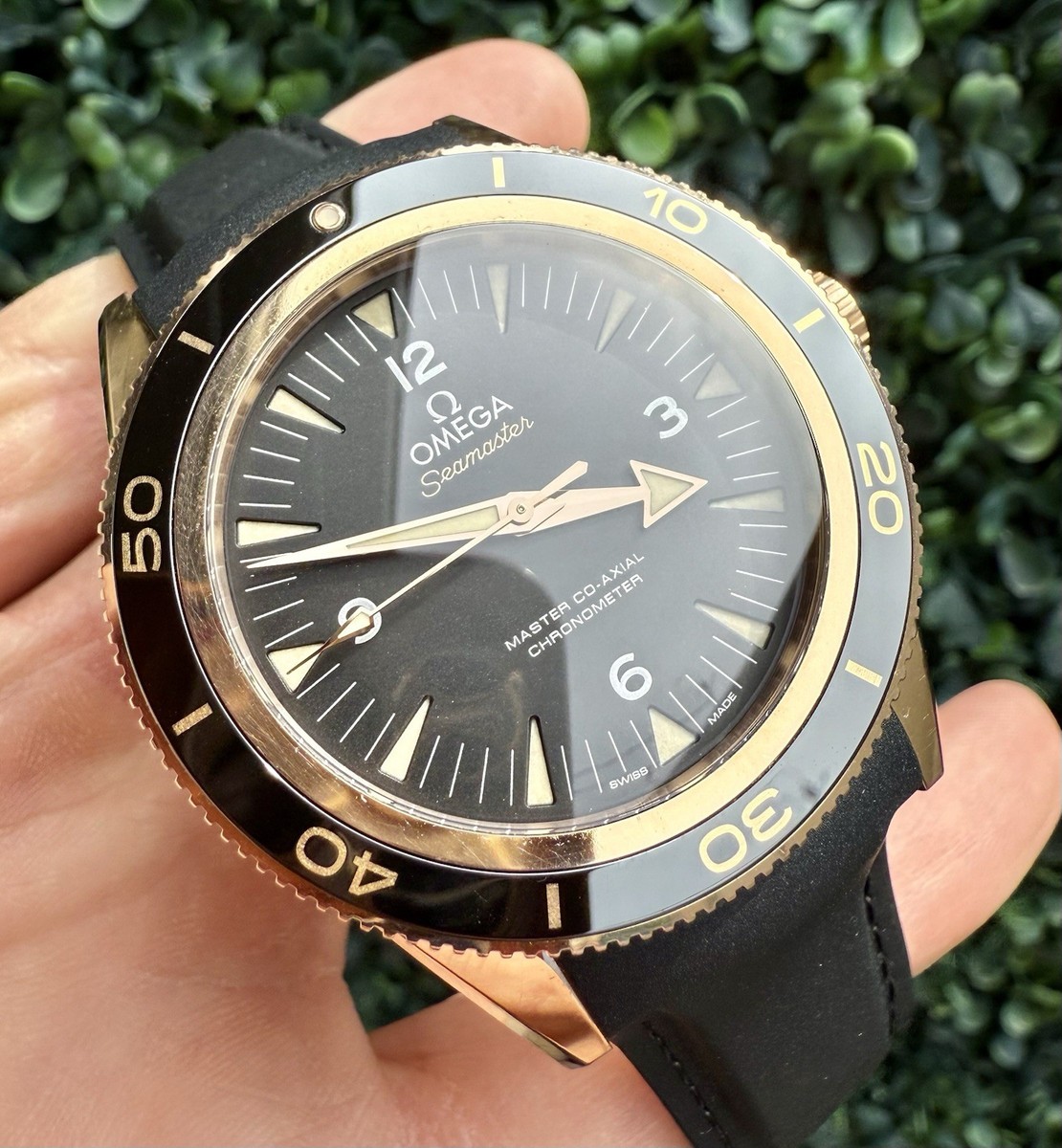 Omega Seamaster 300 18k Sedna Gold 41mm Black Dial