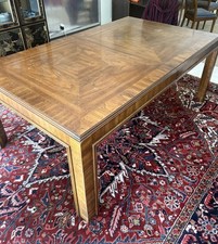 Vintage 1976 Drexel Heritage Parsons Dining Table 3 Leaves 8 Cane Back Chairs