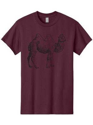 Bactrian-Camel Mens Graphic Tee, 100% Cotton, Casual Summer Wear