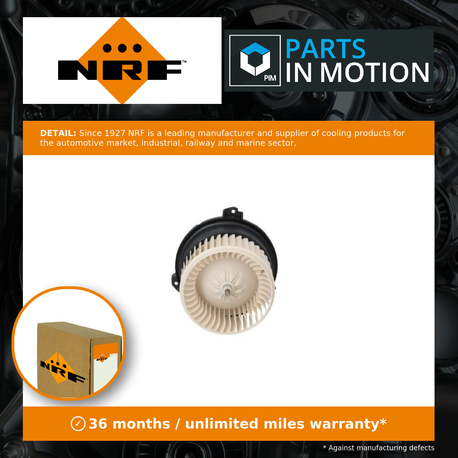 Interior Blower Motor fits RANGE ROVER Mk4 L405 3.0D Rear 2012 on Heater NRF New
