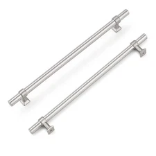 Knobelite Modern 10" Satin Nickel Kitchen Cabinet Closet Drawer Handles Pulls x4
