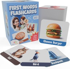 First Words Flashcards for Toddlers 1-3  Premium Lifelike Designs  Interactive