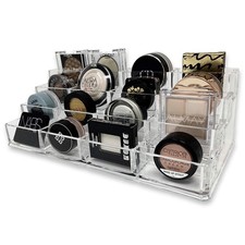 4-Tier Eyeshadow Makeup Organizer 16-Space Clear Acrylic Cosmetic Storage