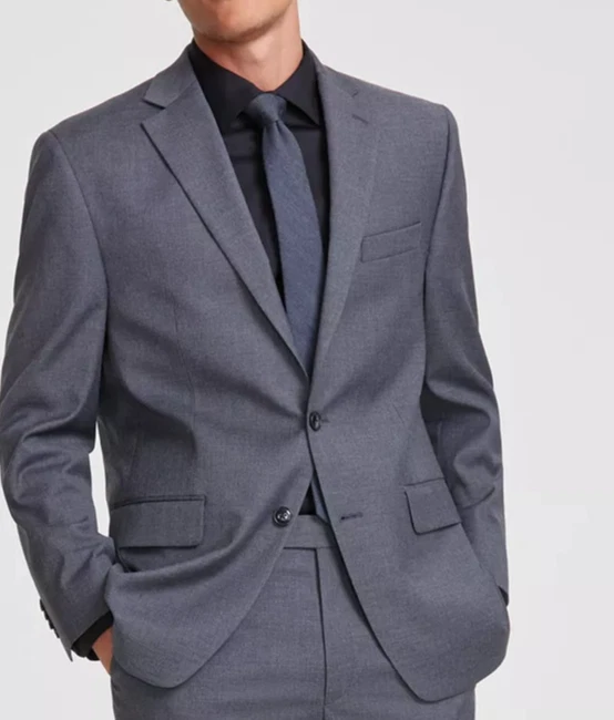 Perry Ellis Suit Men's Jacket 40S 33x30 Pants Gray Solid Modern Fit NWT - Image 3 of 4