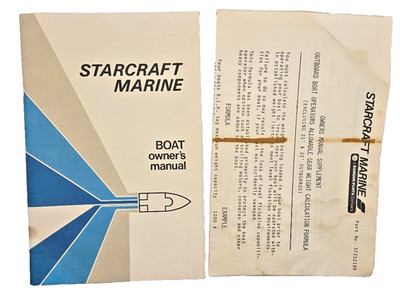 starcraft marine boat owner's manual 1979 with supplement