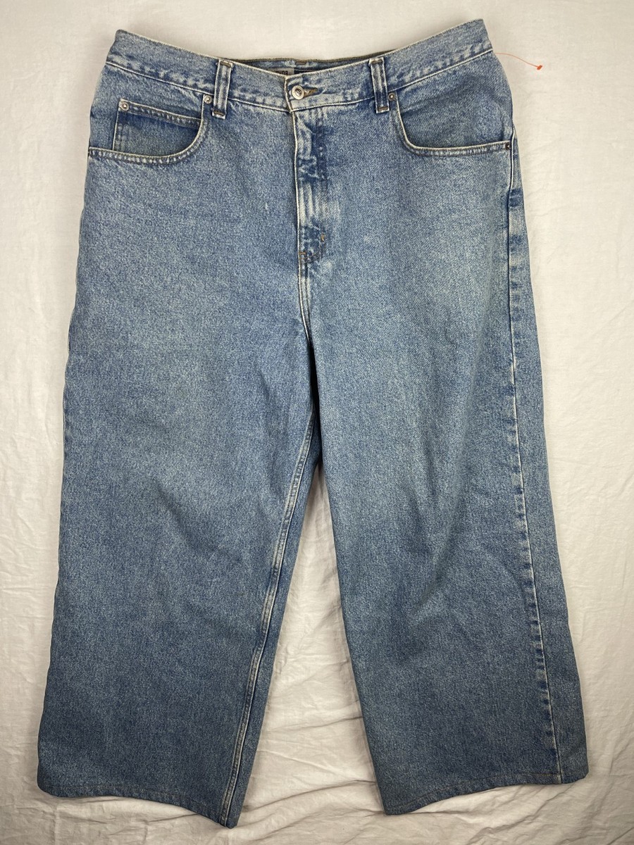 Anchor Blue Jeans Mens 38x32 Fits 36x29 Wide Leg Huge Baggy Loose