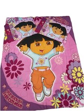 Vtg Dora The Explorer Full Comforter Blanket pillowcase set 2006 Nick JR Y2K