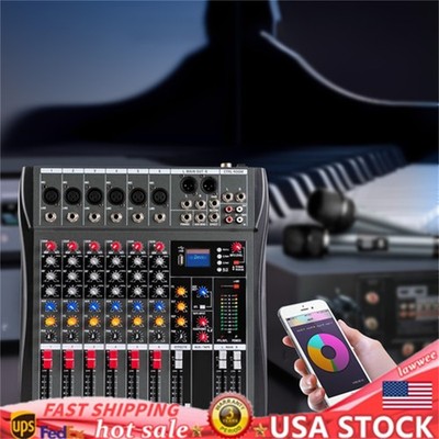 Professional Digital 6Channel Bluetooth Live Studio Audio Mixer Power Mixing USB