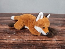 FAO Schwarz Adopt A Pet Fox 15 Plush Stuffed Animal Soft Laying Down Realistic