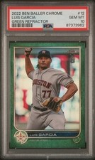 2022 Topps Chrome Ben Baller MLB Baseball #12 Luis Garcia /99 Green PSA 10
