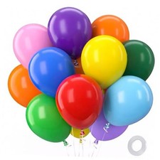Balloons Assorted Colors 100 Pack 12 Inch Colorful Round 12 inch Rainbow