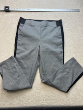 Simply Vera Vera Wang Dress Pants Womens Large Gray Check Ponte Tapered Pull On
