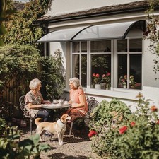 Yescom 80"x40" Door Window Awning Whole One-piece Cover UV30+ Patio Rain White