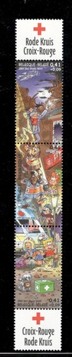 BELGIUM - RED CROSS - STRIP OF 3 + LABELS - #B1166 - MNH - YR 2003