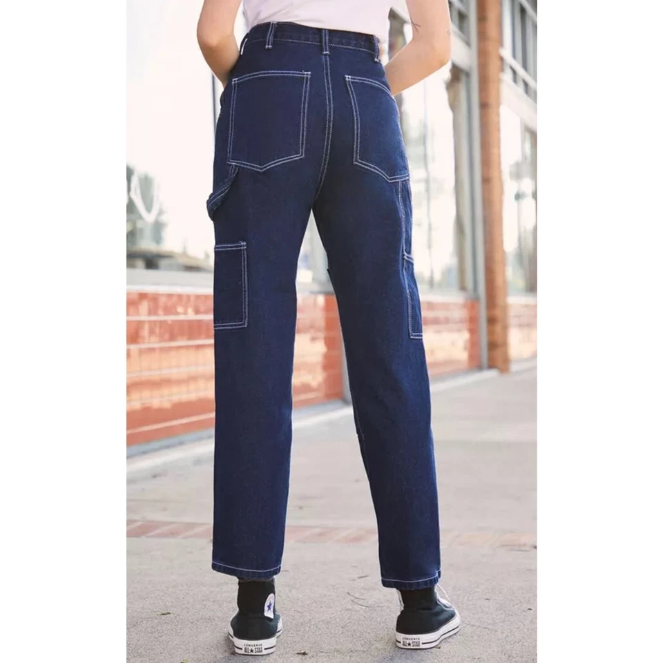 John Galt Brandy Melville Womans Small Ariana High Pinch Waist Carpenter Jeans - Image 3 of 4