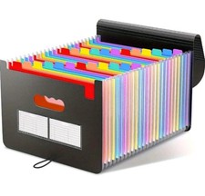 25-FACH-AKTENORDNER Ausklappbare Plastik-Ablagebox Ordner für A4 File Organizer