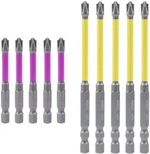 10pcs Magnetic PH2 Special Slotted Phillips Screwdriver Bit Set for Electricians