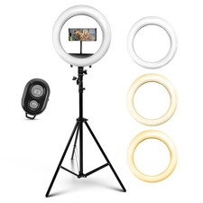iDance LED Ring Light with Cell Phone Holder, 14", USB Powered with Bluetooth...