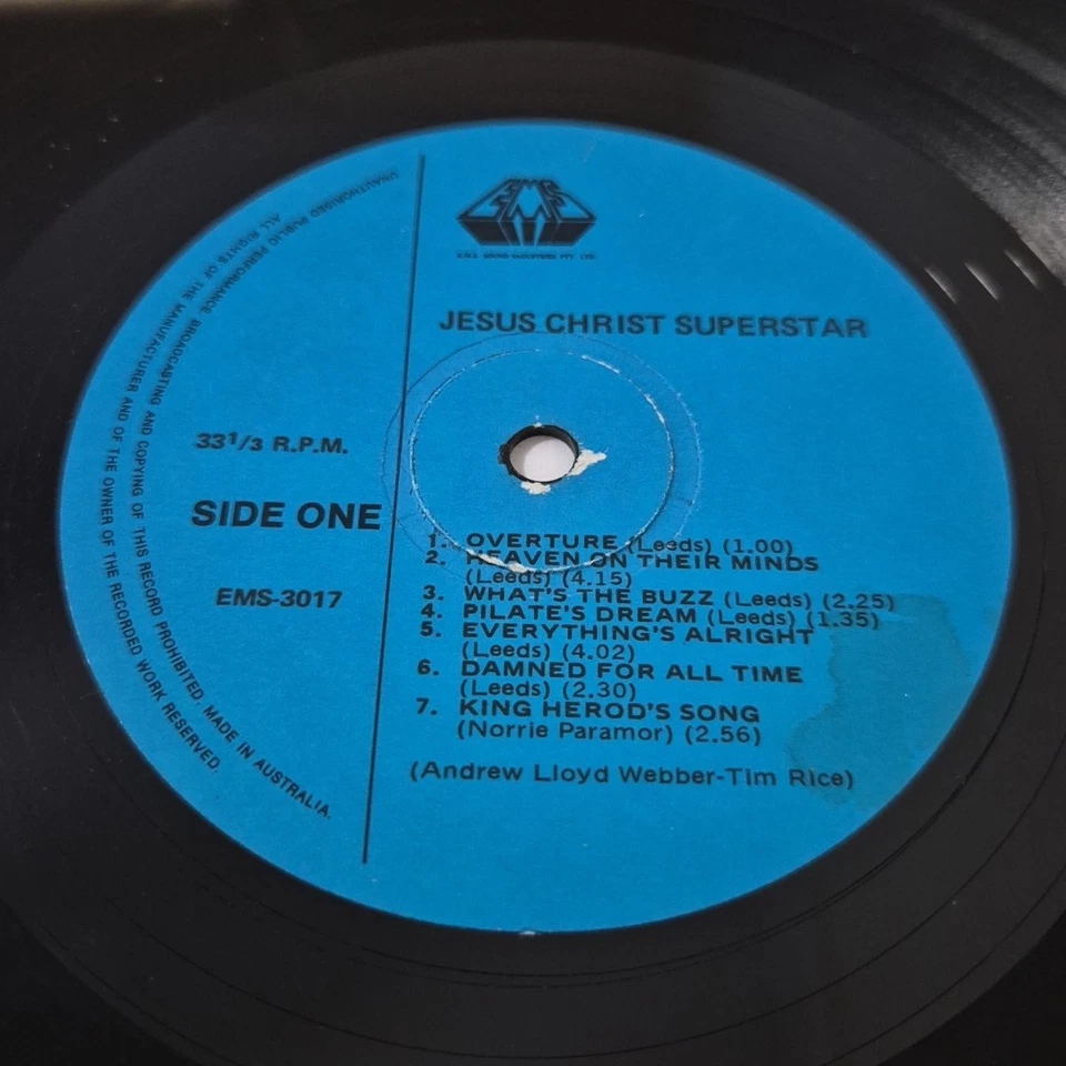 JESUS CHRIST SUPERSTAR 'The Rock Opera' 12" Vinyl LP Record AUST. PRESSING, EMS - Image 4 of 4