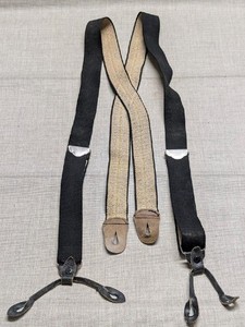 vintage SPORTSMAN elastic canvas SUSPENDERS black HUNTING braces police