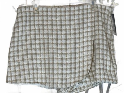 BCX Women's Beige and White Tweed Skort Size 15