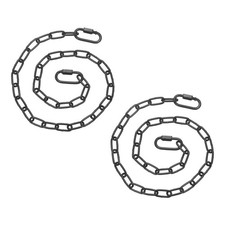 2 Pcs Gate Chain Lock, 22 in x 2.5mm Dia Alloy Steel Hanging Chain，Black