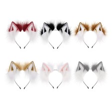 Lovely Foxes Ear Headbands Plush Hairbands Music Festivals Halloween Hairband