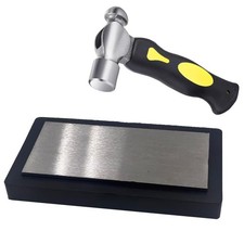 Jewelry Making Steel Bench Block with Rubber Base - 7.8 in x4.2 in Stamping Tool