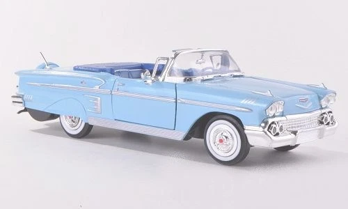 Chevrolet Impala cabriolet bleu clair 1958 1/24 Motormax - Photo 1/1